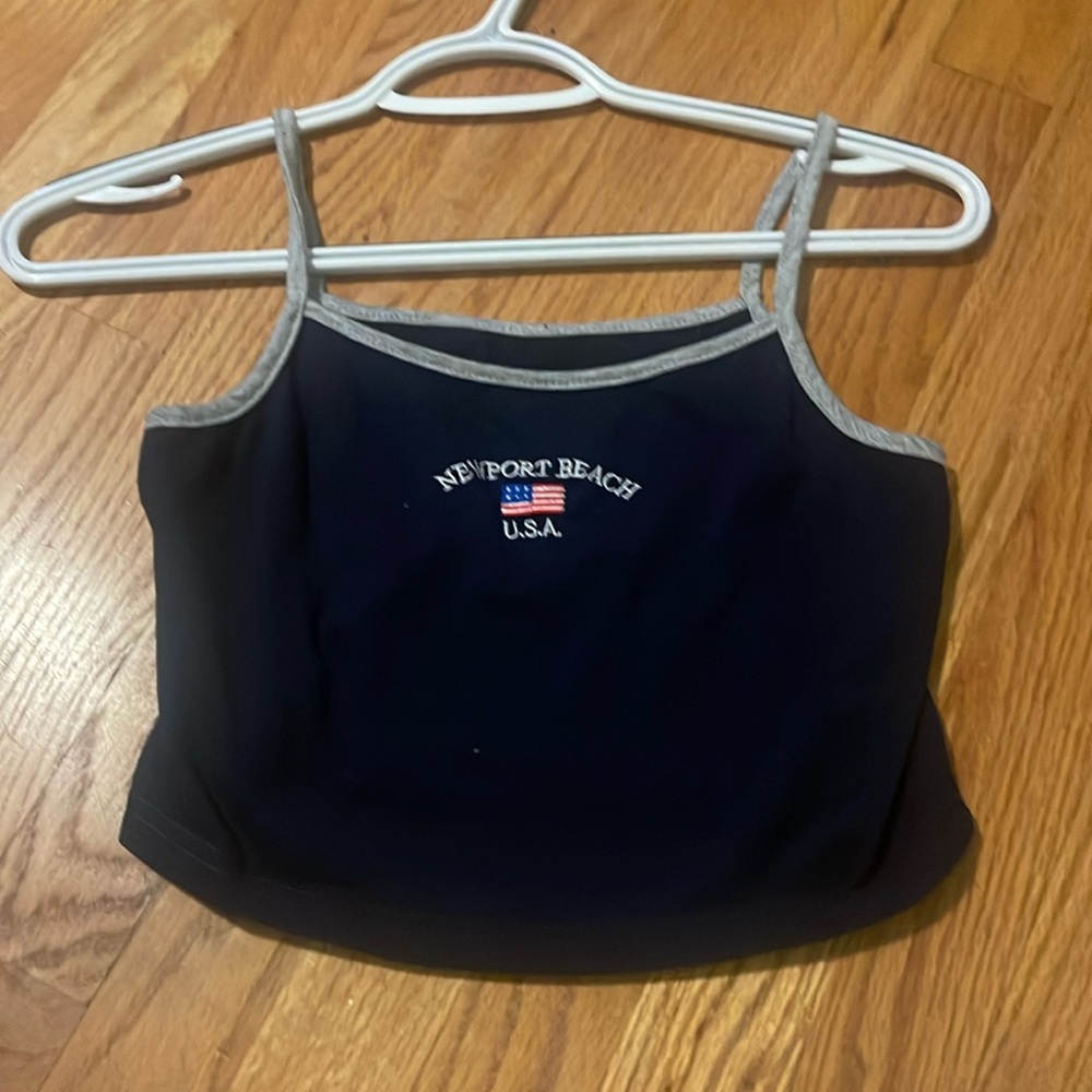 Cute blue cropped tank top